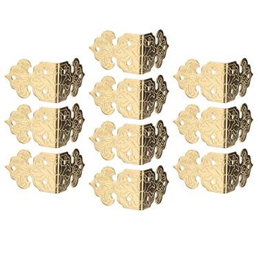 Imagem de Acouto Protetores de Canto de Bronze para Caixas e Móveis de Madeira e Ferramenta de Conservação Elegante para Presente e Mesa (Cor de latão)