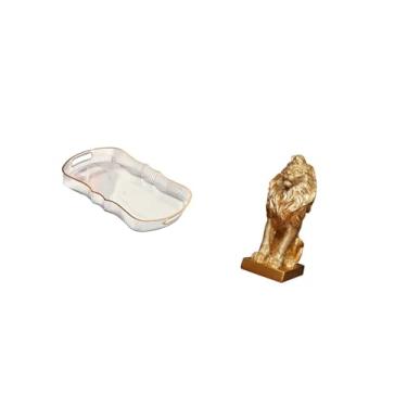 Imagem de Fenteer Bandeja Elegante Inspirada em para Armazenamento de Alimentos E Cosméticos, para Banheiro, Mesa de Café, Enfeite Decorativo para Frutas, para Esc