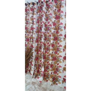 Imagem de Cortina de Sala Floral 2,00x2,50 m  Estampa de Flores Delicadas - Mari