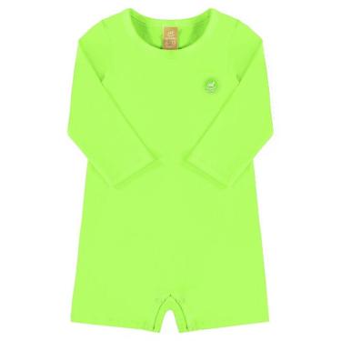 Imagem de Macaquinho Praia Infantil Proteção UV Verde Flúor Up Baby-Unissex