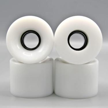 Imagem de Rodas Longboard com rolamentos e espaçadores ABEC-9 78A, rodas de cruzador macias para skates, rodas de skate PU (pacote com 4)