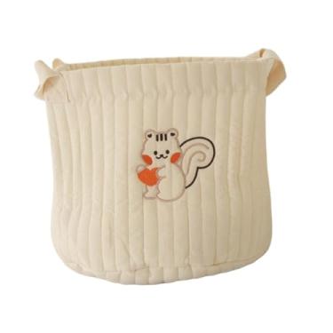 Imagem de Esquirla Cesto Organizador de Fraldas para Bebês, Portátil E Versátil, Ideal para Trocador de Fraldas, Camping E Uso Interno, Esquilo Branco Grande, Tamanho real