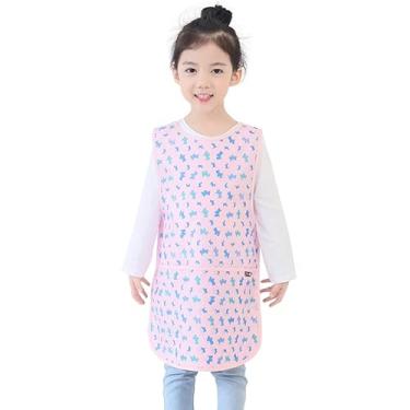 Imagem de Avental infantil Plie impermeável sem mangas com bolsos para idades de 1 a 8 anos da Plie, Pink Puppy, XLarge