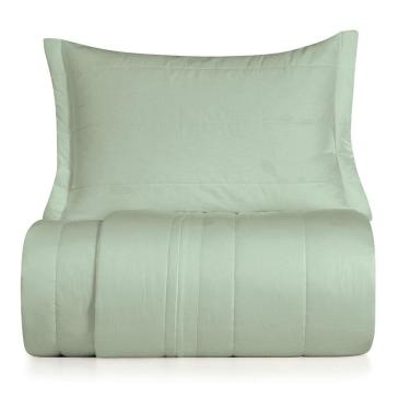 Imagem de Jogo de Colcha Solteiro 2 Peças Altenburg Algodão Lux 200 Fios  Verde Claro