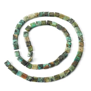 Imagem de Spritewelry 1 fio de contas turquesa natural fios de contas de tila, contas de semente de 2 furos, contas de hematita retangulares verdes para fazer joias, pulseira, ligação de vários fios (verde)