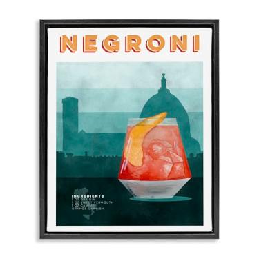 Imagem de Stupell Industries Arte de parede retrô Negroni & Architecture preta com moldura flutuante, design de Brett Blumenthal, 78 x 63 cm