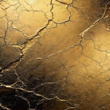 Imagem de Quadro decorativo com estampa distressed dourada textura rústica para sala e escritório 50x50cm