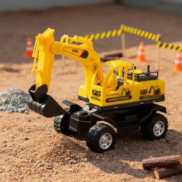 Imagem de Trator Escavadeira de Brinquedo Meninos Com Pá Articulada - BS Toys