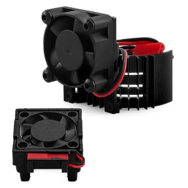 Imagem de JunZheHub Conjunto de Ventoinhas de Refrigeração para ESC E Motor para Carros RC em Escala 1/10, em Liga de Alumínio, Preto