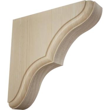 Imagem de Ekena Millwork BKTW02X06X06STRW 4,5 cm L x 13,8 cm P por 13,8 cm A Suporte de madeira Stratford, madeira de borracha