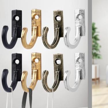 Imagem de 10 ganchos retrô de liga de zinco com parafusos fixados na parede, gancho traseiro para porta doméstica, chapéu, cabides de armazenamento de chaves (10 peças de bronze)
