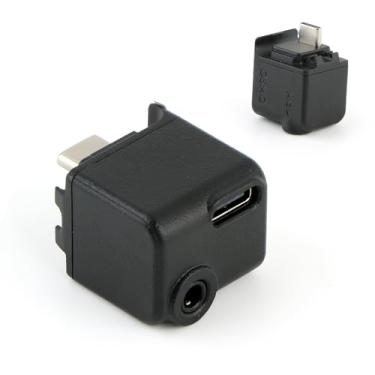 Imagem de Adaptador de áudio de 3,5 mm para DJI Osmo Action 5Pro Adaptador de áudio de microfone para entrada de áudio de microfone Action 4 aprimorada com Tipo-C (para carregamento)
