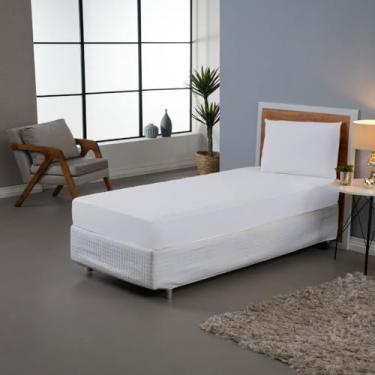 Imagem de Jogo de Lençol Solteiro Dia a Dia 2 Peças Percal 180 Fios Liso 80% Algodão 20% Poliéster (Branco)