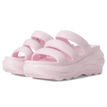 Imagem de Crocs Sandália plataforma unissex com alça tripla Mega Crush para adultos, Leite rosa, 39