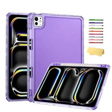 Imagem de Capa para iPad Pro 27.9 cm M4 2024 (Modelo: A2836/A2837/A3006) com suporte para lápis, capa leve de TPU macio e transparente UUcovers e capa traseira rígida à prova de choque com canto de para-choque