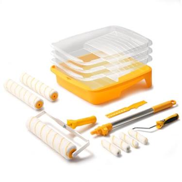 Imagem de VOOMEY Kit de rolo de tinta, bandeja de tinta de 30,5 cm, conjunto de rolos de pintura de 30,5 cm, ótimo para pintores profissionais e decoração de casa