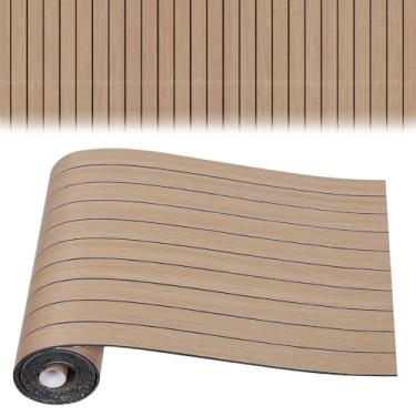 Imagem de Papel de parede descascar e colar, 299,7 x 39,9 cm, painel de parede de ripas de PVC descascar e colar, painel de ripas de madeira artificial autoadesivo à prova de som papel de parede 3D para