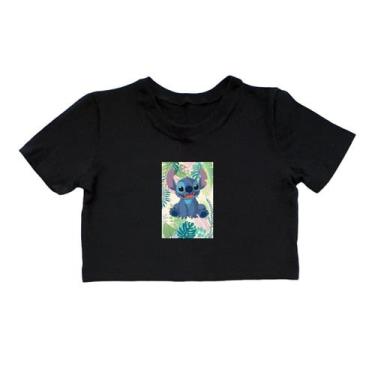 Imagem de Blusa Camisa Cropped Infantil Menina 100% Algodão Manga Curta Personag