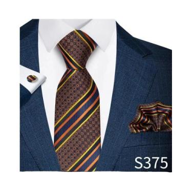 Imagem de Conjunto De Gravata Luxuosa Masculina Com Botões De Punho E Lenço De B