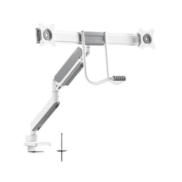 Imagem de BEGWVDJTP Suporte de monitor de tela dupla Braço robótico T9-1DW Computador de mesa grande com rolamento de carga Base de carga 8KG