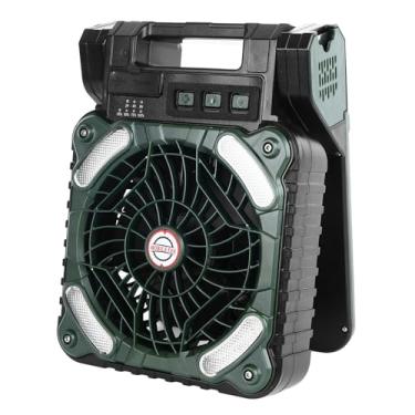 Imagem de YOUTHINK Ventilador Solar de Acampamento Com Luz para Atividades Ao Ar Livre, Acampamento, Pesca, Eletrodomésticos (DO Verde)