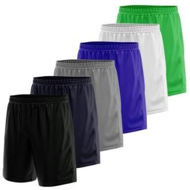 Imagem de Kit 6 Calção Short Futebol Basquete Vôlei Bermuda Dry Treino Academia-Masculino