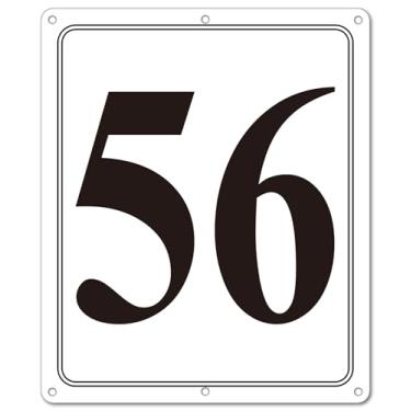 Imagem de i-CowFun Placa numerada de metal premium ao ar livre, refletiva de 30,5 x 25,4 cm placas numeradas de alumínio grande 56 para estacionamento, quadra de tênis, campo, armazém, corredor, edifício, doca