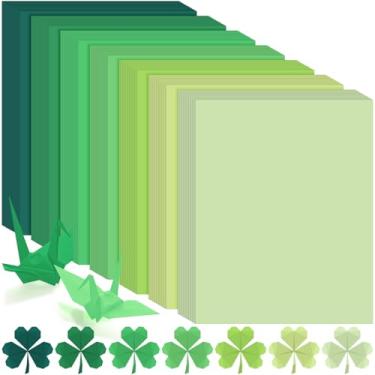 Imagem de Cholemy 175 folhas de cartolina colorida a granel 21 x 29 cm papel para impressora de cartolina pastel, papel grosso sortido para presente, scrapbook, impressora, escola, artesanato (verde gradiente)