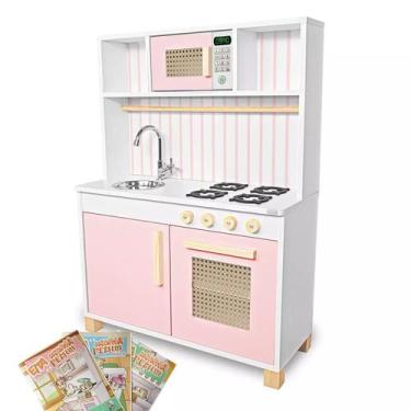 Imagem de Kit Educativo Cozinha Infantil Retro com Pia Fogão e Microondas - Eita