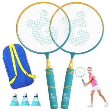 Imagem de Conjunto de badminton JOY SPOT! Raquetes infantis de 44 cm com bolsa d