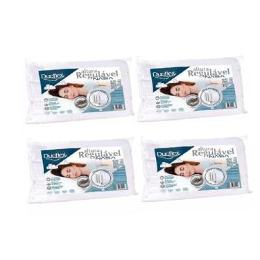 Imagem de Kit 4 Travesseiro Duoflex Altura Regulável Nasa 50 X 70