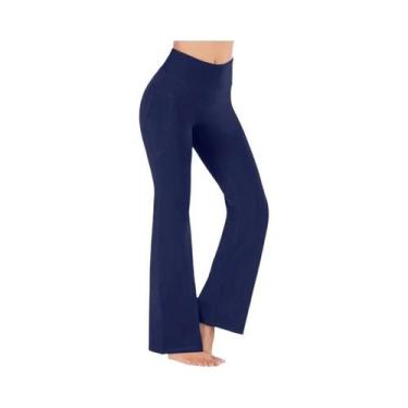 Imagem de Calças De Yoga Femininas De Cintura Alta Com Bolsos, Leggings Casuais 