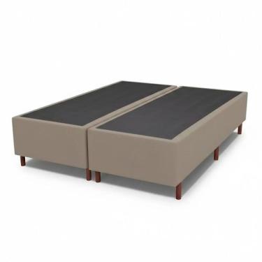 Imagem de Base Box Queen Size Casal Prince Sued 50x158x197cm, Bege