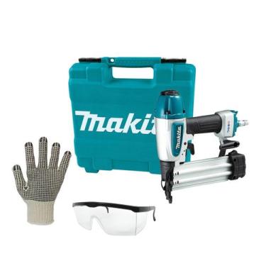 Imagem de Kit Pinador Pneumático 18GA AF506 Makita e Luva de Proteção e Óculos d