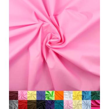 Imagem de Barcelonetta | Tecido de algodão poliéster para costura | Tecido Broadcloth | by The Yard | Rolo de 152 cm de largura | Leve, Respirável | Forro, Tecido Doméstico, Saias, Sacolas (Rosa Bolha, 1 jarda)