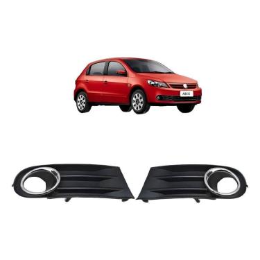 Imagem de Grade Parachoque Gol G5 Com Furo Milha Cromado 2 Peças Prate