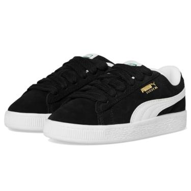 Imagem de PUMA Tênis unissex infantil de camurça GG (criança pequena), Preto/branco, 16