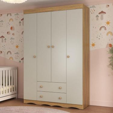Imagem de Guarda-roupa Infantil 122cm 4 Portas e 2 Gavetas Realeza Multimóveis MP4453