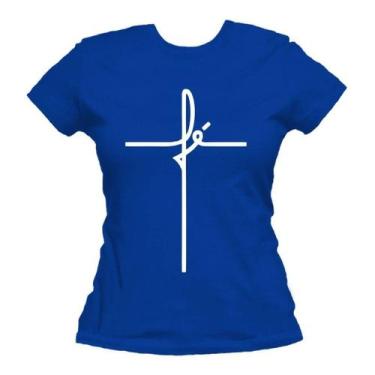 Imagem de Camiseta Fé Jesus Evangélica Gospel Baby Look Feminina - Blackchic, Az