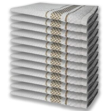 Imagem de 12 Panos De Prato Atoalhado Felpudo Marrom