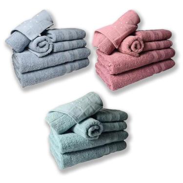 Imagem de Jogo De Toalhas 6 Banhos 6 Rostos 6 Grande Grossa