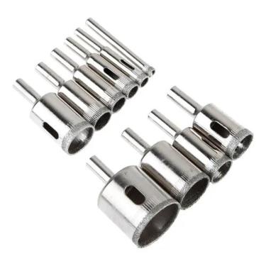 Imagem de Kit 10 Brocas Diamantadas Corta Vidro Mármore Piso Cerâmica 6-30mm