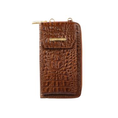 Imagem de Carteira feminina de couro croco com alça Rafa 19x10,5cm