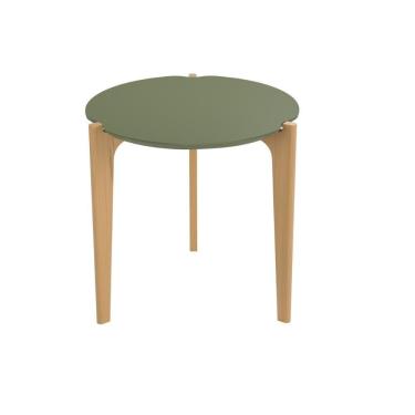 Imagem de Mesa Lateral Caribe 60cm Suporte Decoração E Utilidades - Verde Floresta Freijo