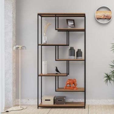 Imagem de Estante Alta C/07 Prateleiras Brooklyn 182cm Est.Preta - Metalig