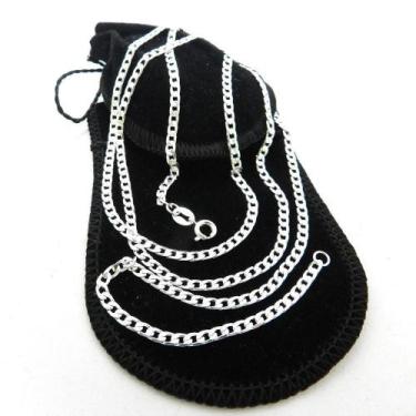 Imagem de Corrente Masculina 60Cm 3Mm 1X1 Banhada Prata Cr867 - Wnbijouterias