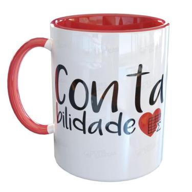 Imagem de Caneca Porcelana Contabilidade - Pense Canecas, Vermelho