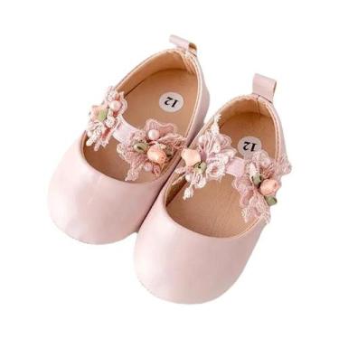 Imagem de Sapatos Mary Jane Para Bebê Menina, Solado Antiderrapante Em PU TPR, D