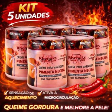 Imagem de Kit Gel Pimenta Negra Rhenuks 200g Massagem Ativa Microcirculacao e Aj