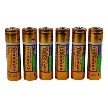 Imagem de 6 Baterias Recarregáveis 18650 12800mAh 3.7V Alta Potência Lanterna Tá